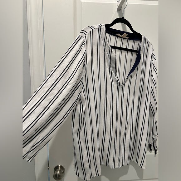 Michael Kors Navy & White Striped Tunic, Size XL - Picture 8 of 9